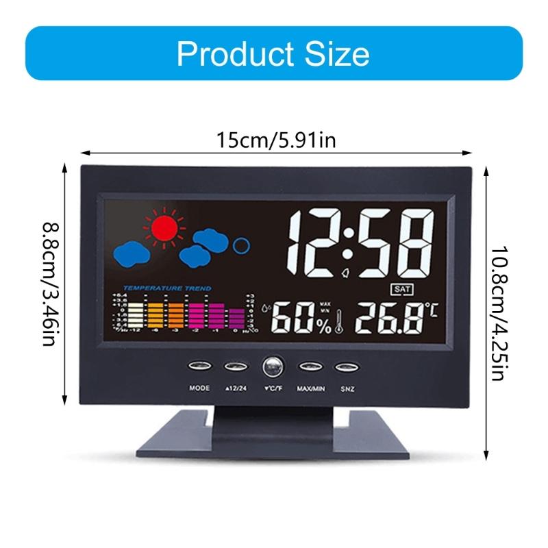 Настенный настольный цифровой гигрометр-термометр, метеостанция с индикатором уровня комфорта и оповещением о тренде температуры