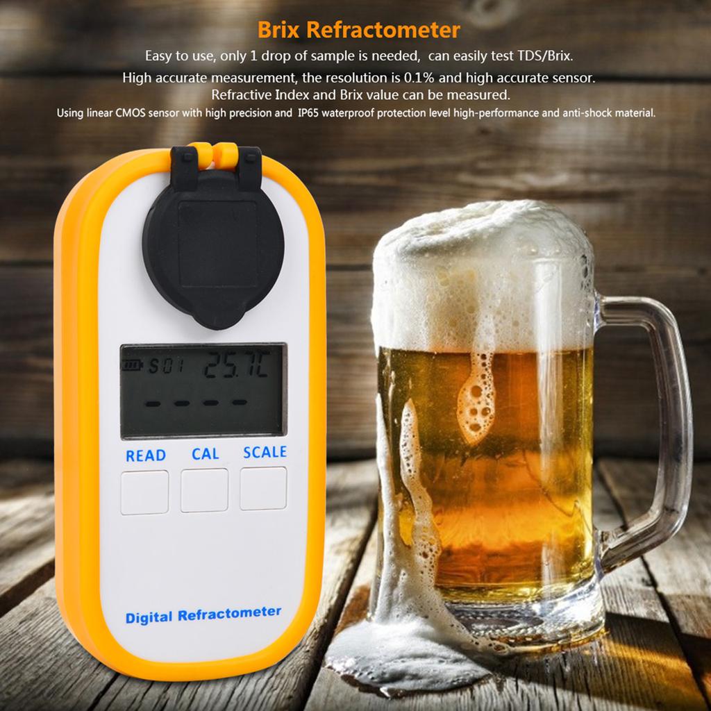 Цифровой ЖК-рефрактометр Брикса Измеритель концентрации сахара в пищевых продуктах Тестер напитков и фруктовых соков