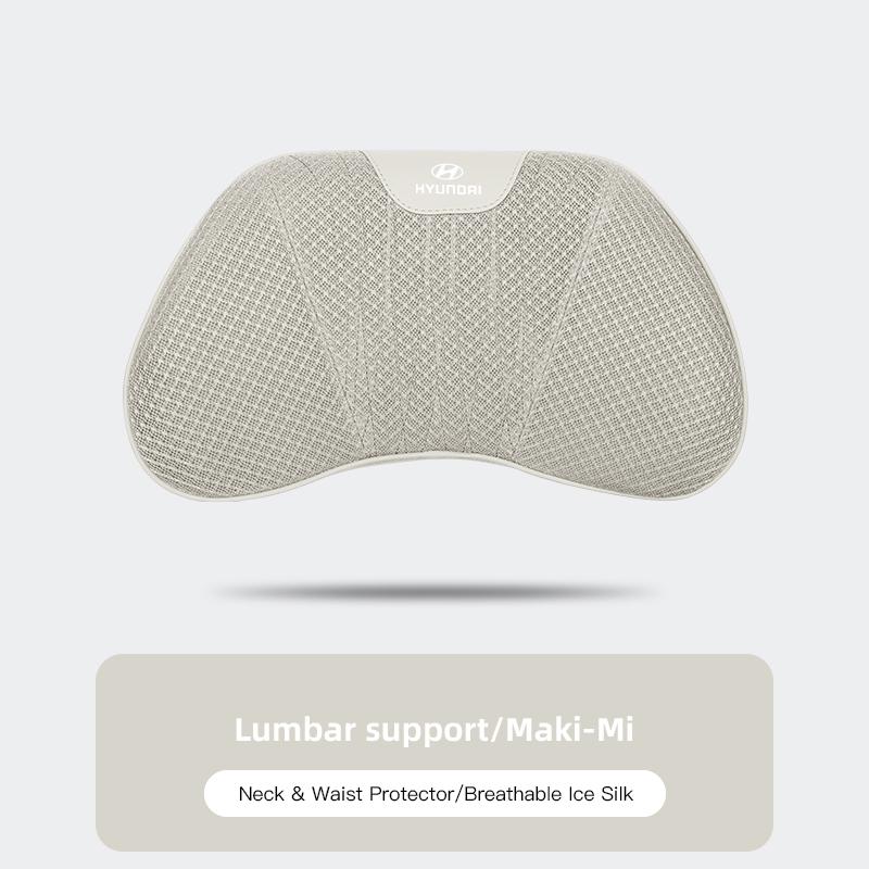 Car Seat Cushion Lumbar Pillow Ice Silk Headrest Waist Cushioning For Hyundai IONIQ Sonata Elantra Grandeur i20 i10 SantaFe i30 P40