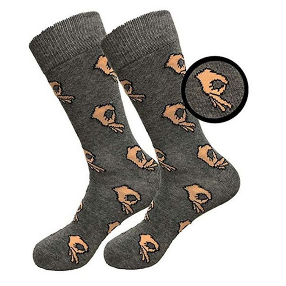 Unisex Winter Knitted Mid-Calf Long Crew Socks Funny Printed Hip-Hop Trendy Cotton Hosiery Skateboard Streetwear