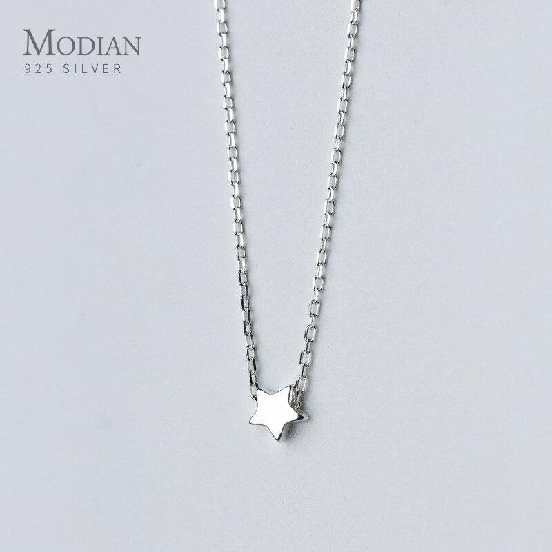 Новая распродажа, простое милое ожерелье с подвеской «Счастливая звезда» для женщин, стерлинговое серебро 925 пробы, маленькие звезды, корейский стиль, ювелирные украшения