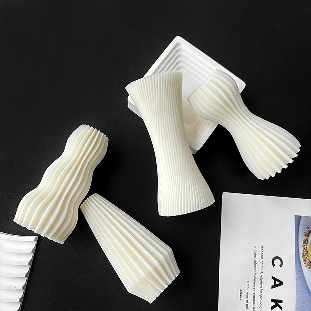 Unique and Elegant DIY Striped Mold Geometric Shape Candle Mold Convenient Silicone Mold for Striped Candle Crafting