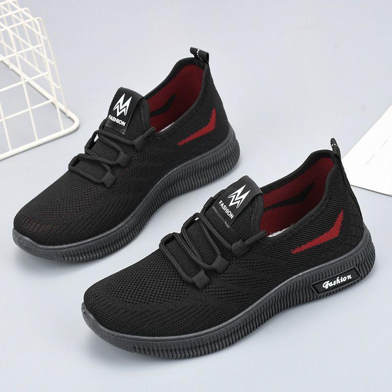 Fashion Shoes for Women Black Mesh Breathable Lace Up Woman Footwear Running Pink Comfortable and Elegant Trends 2024 Walking Urban A 39