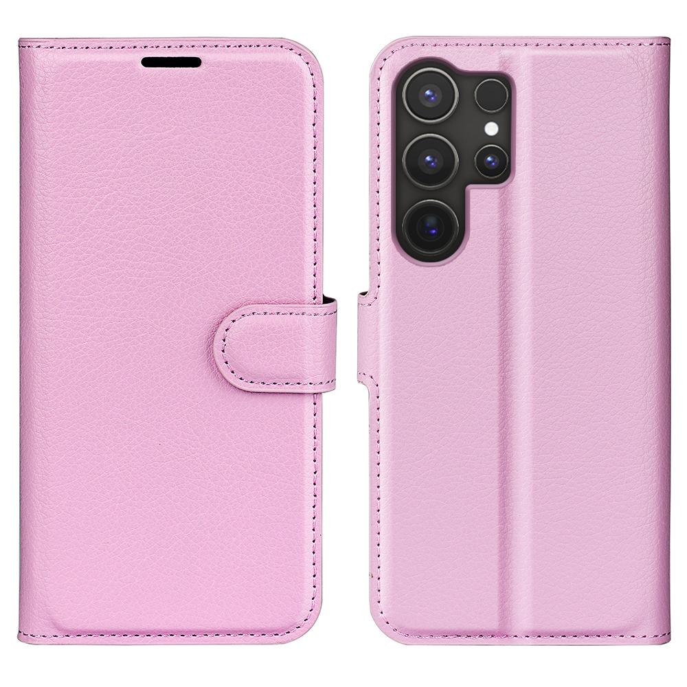 For Samsung Galaxy S24 Ultra Wallet Case Litchi Texture Shockproof Leather Flip Stand Phone Cover