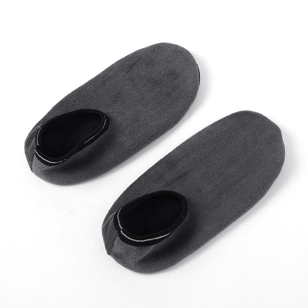 Winter non-slip fleece lined socks 225-245mm gray thermal socks