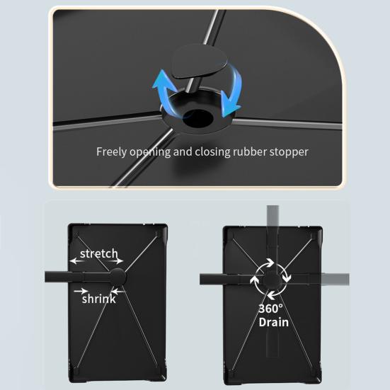 Storage Rack Two-Tier Dish Drying Rack Large Capacity Easy to Install Rust-Resistant