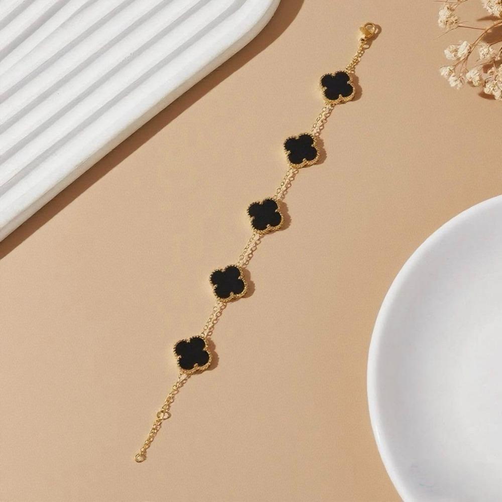 Модный браслет с четырехлистным клевером, легкая роскошь, высококлассные женские украшения