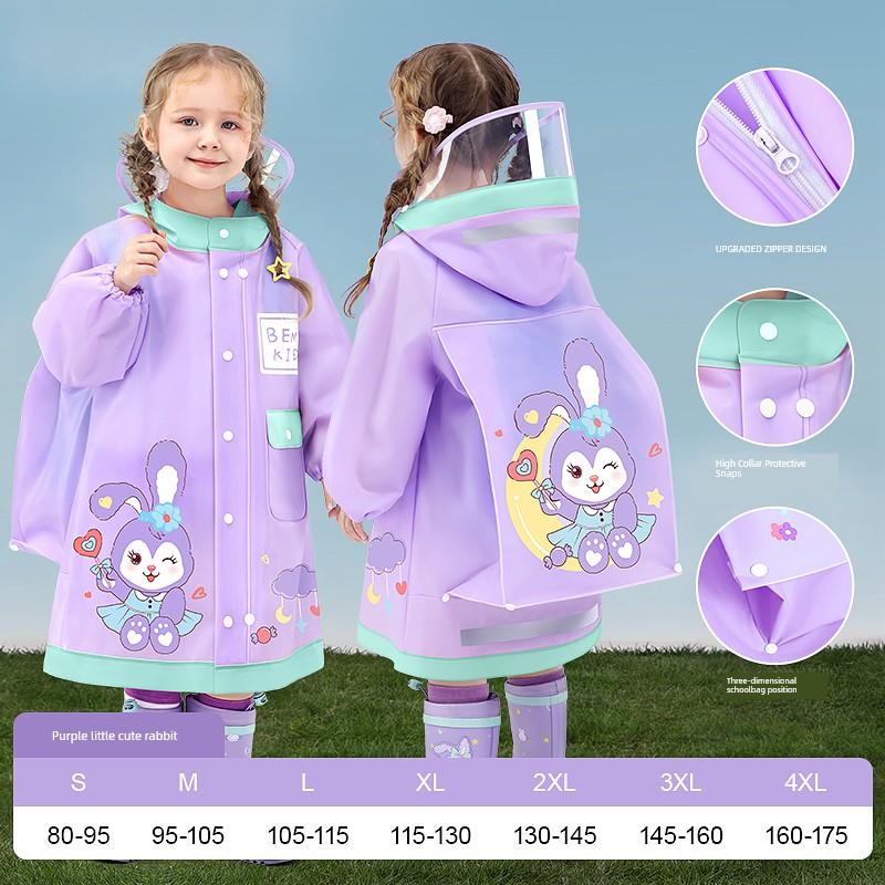 Girls' First Grade School Special Baby Kids Raincoat