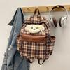 Vintage College Style Plaid Puppy Schoolbag 2025 Versatile Girls High-value College Students Class Backpack Backpack
