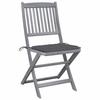 VidaXL Lot de 2 Chaises Pliables d'Extérieur avec Coussins, Sièges de Terrasse, Chaises de Salle à Manger, Meubles de Patio 3064536