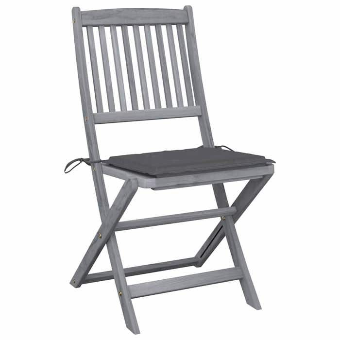 VidaXL Lot de 2 Chaises Pliables d'Extérieur avec Coussins, Sièges de Terrasse, Chaises de Salle à Manger, Meubles de Patio 3064536