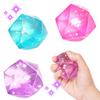 4Pcs Stress Cube Fidget Toy Slow Rebound TPR Anxiety Relief Rhinestone Squeeze Ball Toy Clear Ice Squishes Sensory Toy Kids Teens Adults Gift