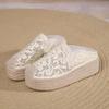 Fashion 2025 Summer New Lace Women's Closed Toe Slippers Hot Sale Breathable Platform Sandals Outdoor Casual Daily Slippers Zapatos