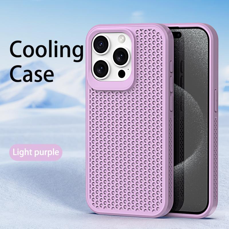 Охлаждающий чехол для телефона iPhone 14 14 Pro Max 15 Pro 11 12 13 Max с защитой от отпечатков пальцев и защитой задней камеры из сотовой сетки PP Shell
