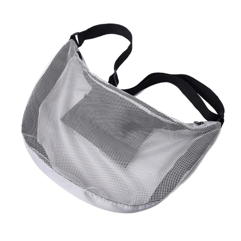 Sport Equipment Storage Net Bag for Carring Basketball Soccer Single Football Bag with Zippers Pocket Mesh Shoulder Bag