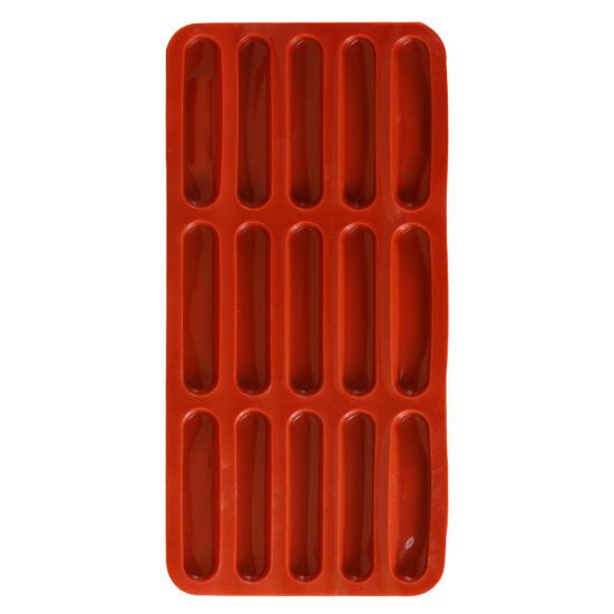 Silicone Finger Biscuit Mould 15 Cavities Non-Stick Chocolate Mold for Candy Eclair Bread Muffin Food-Grade Odorless Oven Refrigerator Microwave