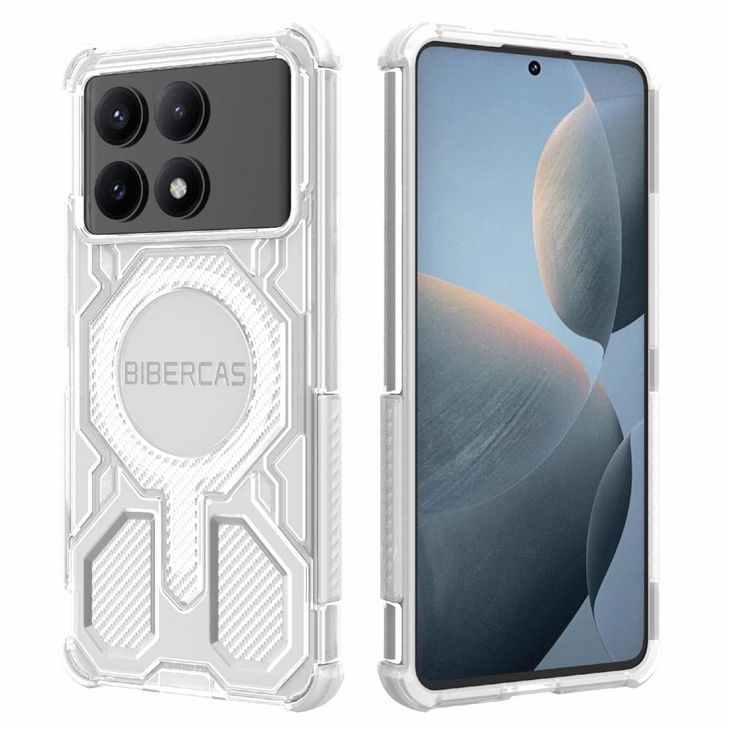 BIBERCAS J-16 Transparent Series For Xiaomi Redmi K70E 5G/Poco X6 Pro 5G Case Compatible with MagSafe TPU+PC Phone Cover