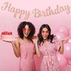 Pre-Strung Rose Gold Happy Birthday Banner NO DIY for Women Men Party Decorations