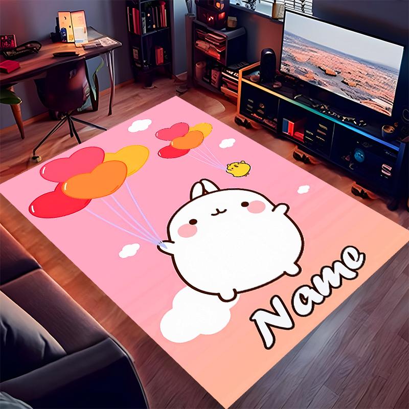Custom personalization Molang Print Area Rug - Soft, Washable Non-Slip Indoor Mat,Living Room,Home&Office Decorative Rug