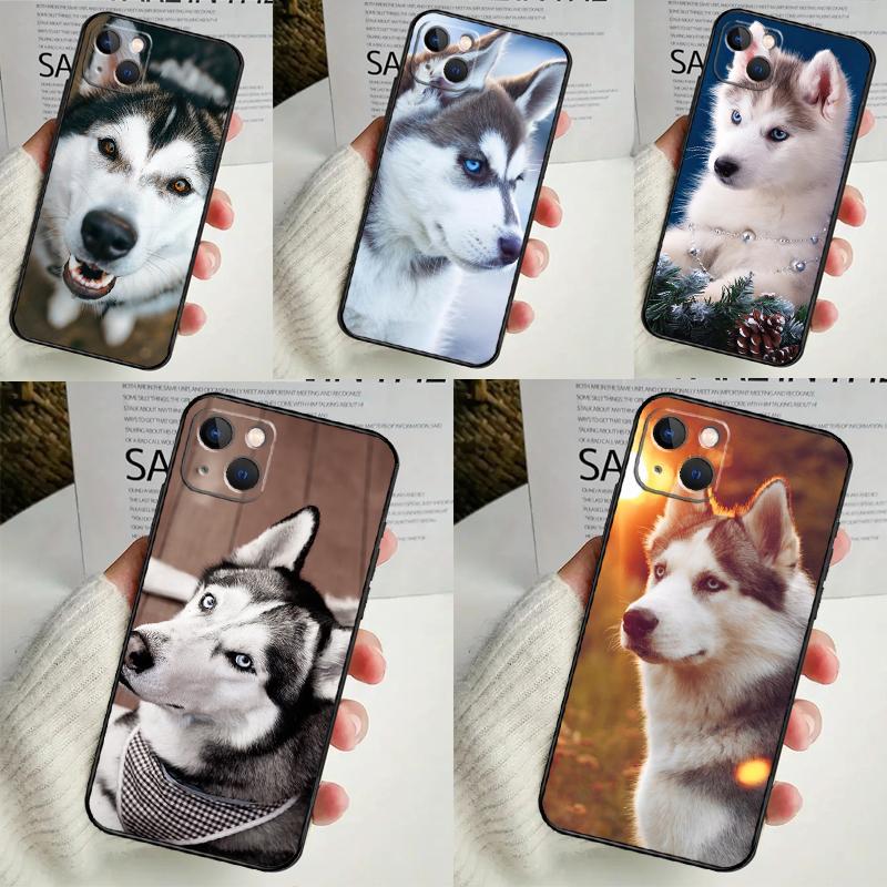 Animal Husky Puppy Case For iPhone 14 13 12 11 16 15 Pro Max Mini Cover X XR XS 8 7 14 16 15 Plus Accessories