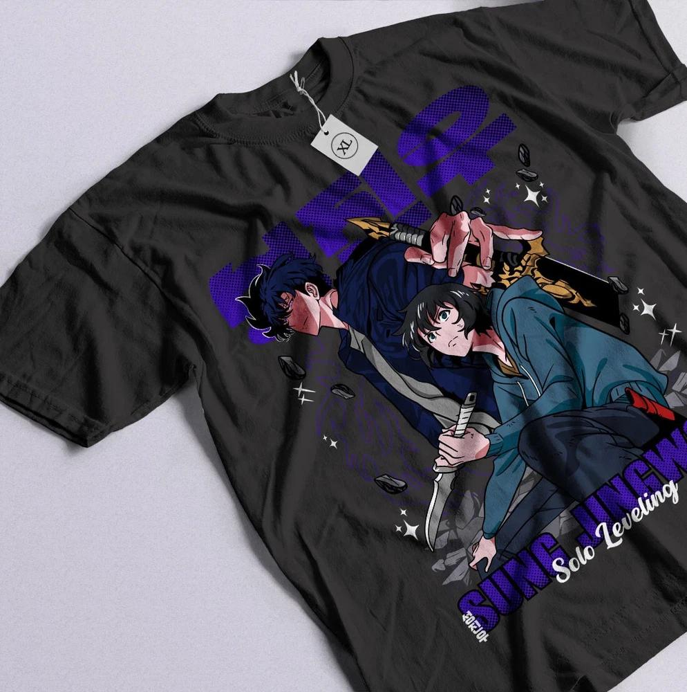 Solo Leveling Tshirt Sung Jinwoo Zhigang Anime Jonas Reiji Gift Shirt Black