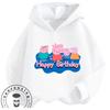 Cute Casual Hoodie Winter Cartoon Print Street Fashion Youth Apparel Peppa Pig Boys Girls