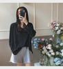 2025 Korean-Style Oversized Hooded Sweater - Women's Trendy, Lightweight, Long-Sleeve Pullover for Spring and Autumn
