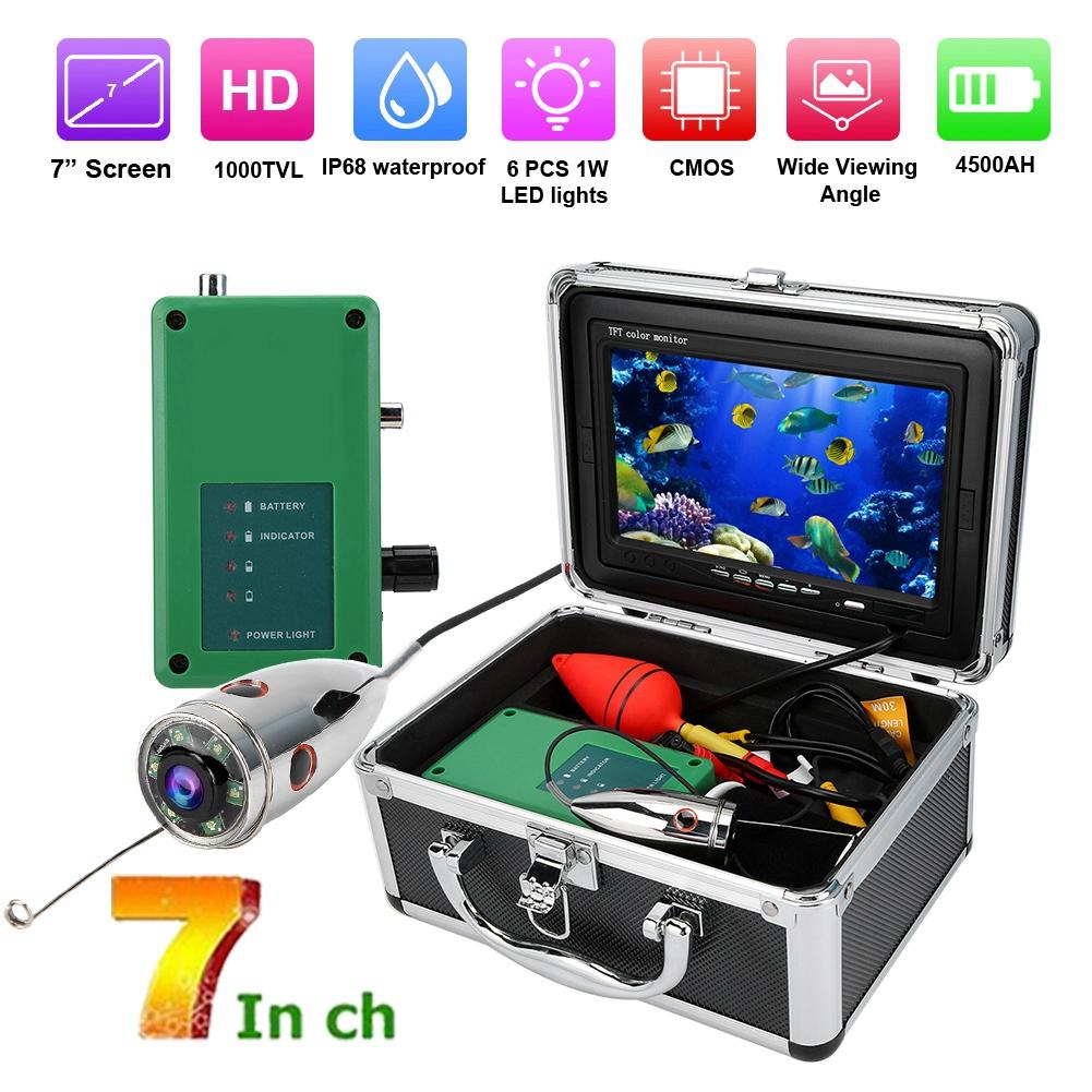 7in 1000TVL HD Monitor 98.4ft IP68 Underwater Waterproof Video Camera