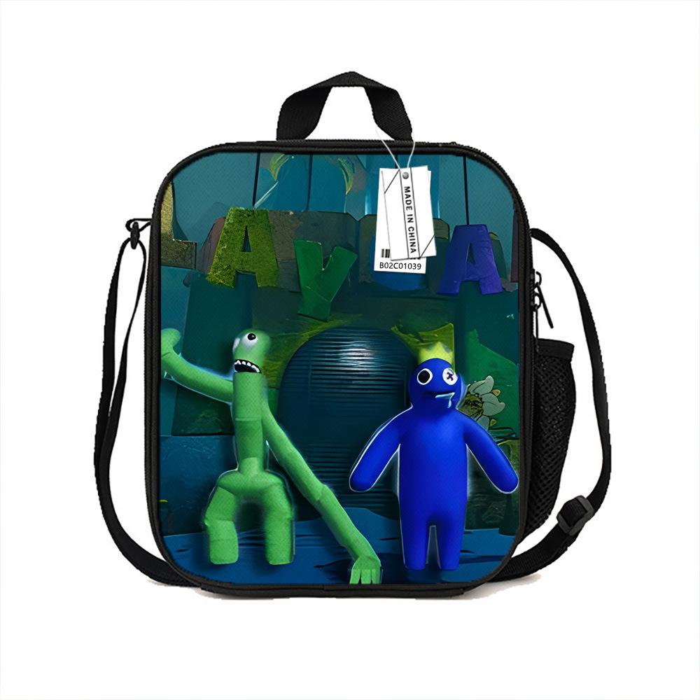 Cartoon Printed Portable Lunch Bag, Primary And Secondary School Student Bento Bag, Cartoon Thermal Insulation Bag, Ice Bag, Satchel, New.