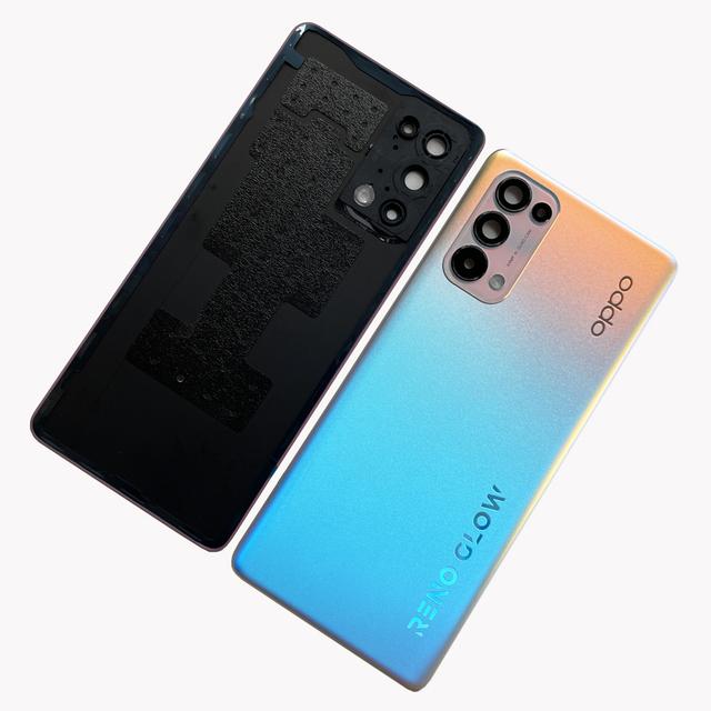 Задняя крышка батарейного отсека для Oppo Reno5 Pro 5G, задняя крышка PDSM00 PDST00 CPH2201, стекло задней двери корпуса с объективом