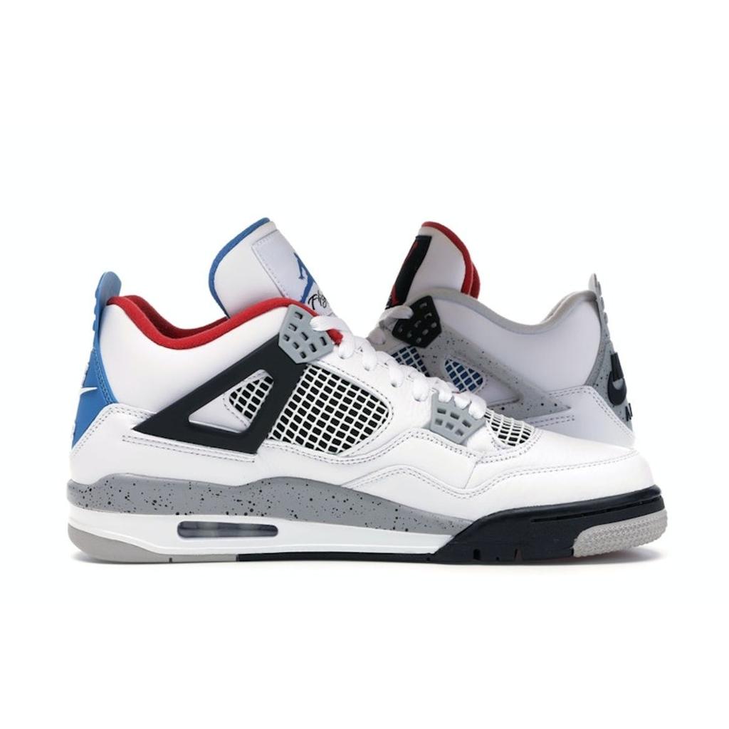 Мужские кроссовки Air Jordan 4 Retro SE What The 4 белые милитари-синие огненно-красные CI1184-146