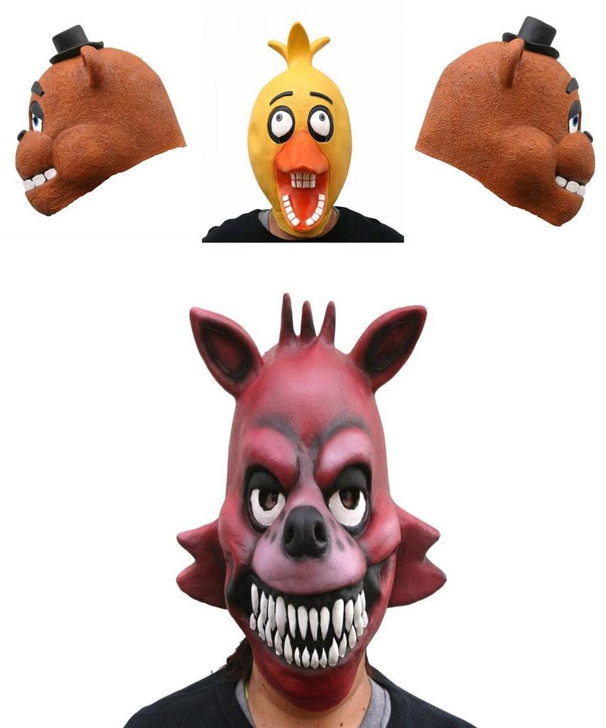 Взрослая латексная маска на голову Five Nights At Freddy's в стиле Фредди Чики Бонни Фокси
