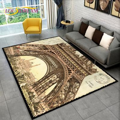 Франция Париж Эйфелева башня романтический художественный коврик, ковер для гостиной, спальни, дивана, коврик для кухни, декор, нескользящий напольный коврик