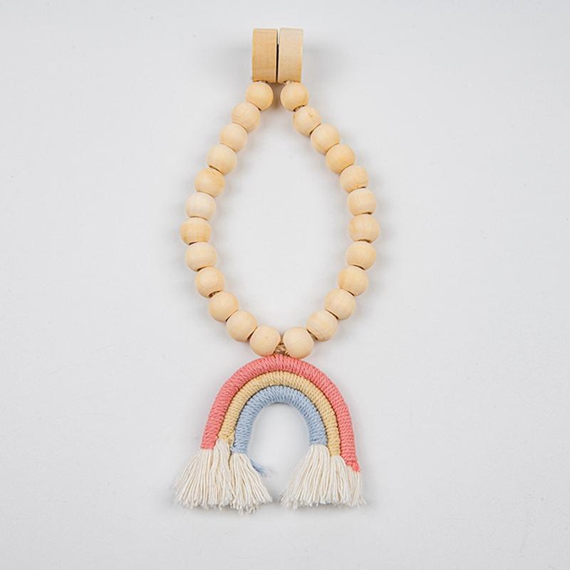 2 шт./набор Радужная бахрома из деревянных бусин Магнитный ремешок Богемные аксессуары для бахромы Плетеный шнур для штор Декоры