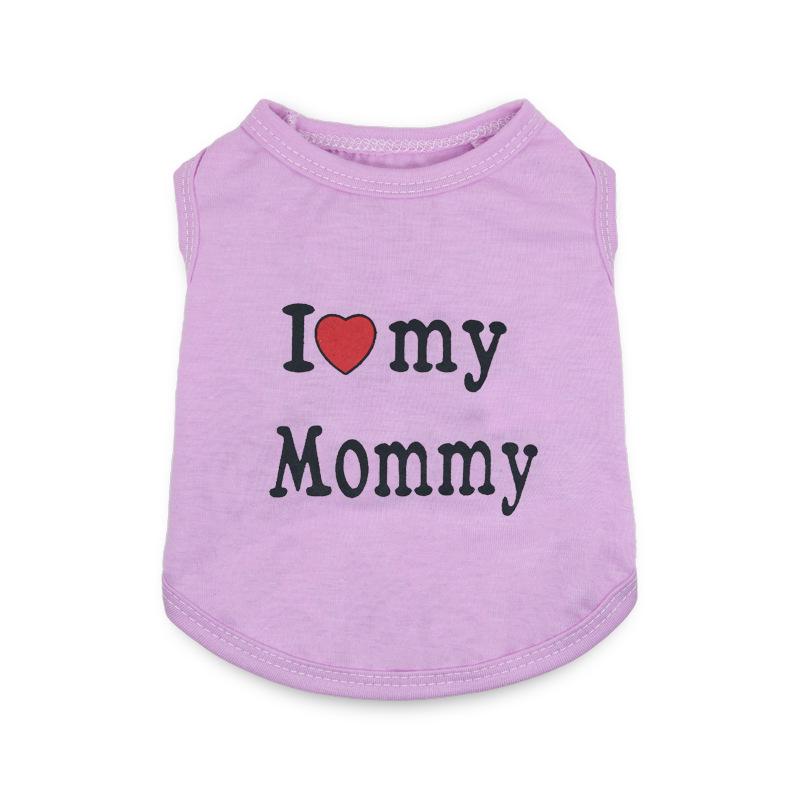 Одежда для животных: Жилет для маленьких собак «Папа и Мама» - Весенний, Летний, Осенний стили.