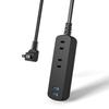 Удлинитель TOPLAND, 2 розетки переменного тока с USB (2 розетки типа A), USB-зарядка, Совместим с iPhone 15, 16, 17 и Android, 1 м, Черный, TPA10-BK