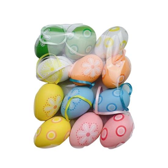 12 шт. Разноцветные пластиковые пасхальные яйца Сделай сам Игрушка для раскрашивания яиц для дома Детские занятия Принадлежности для пасхальной вечеринки