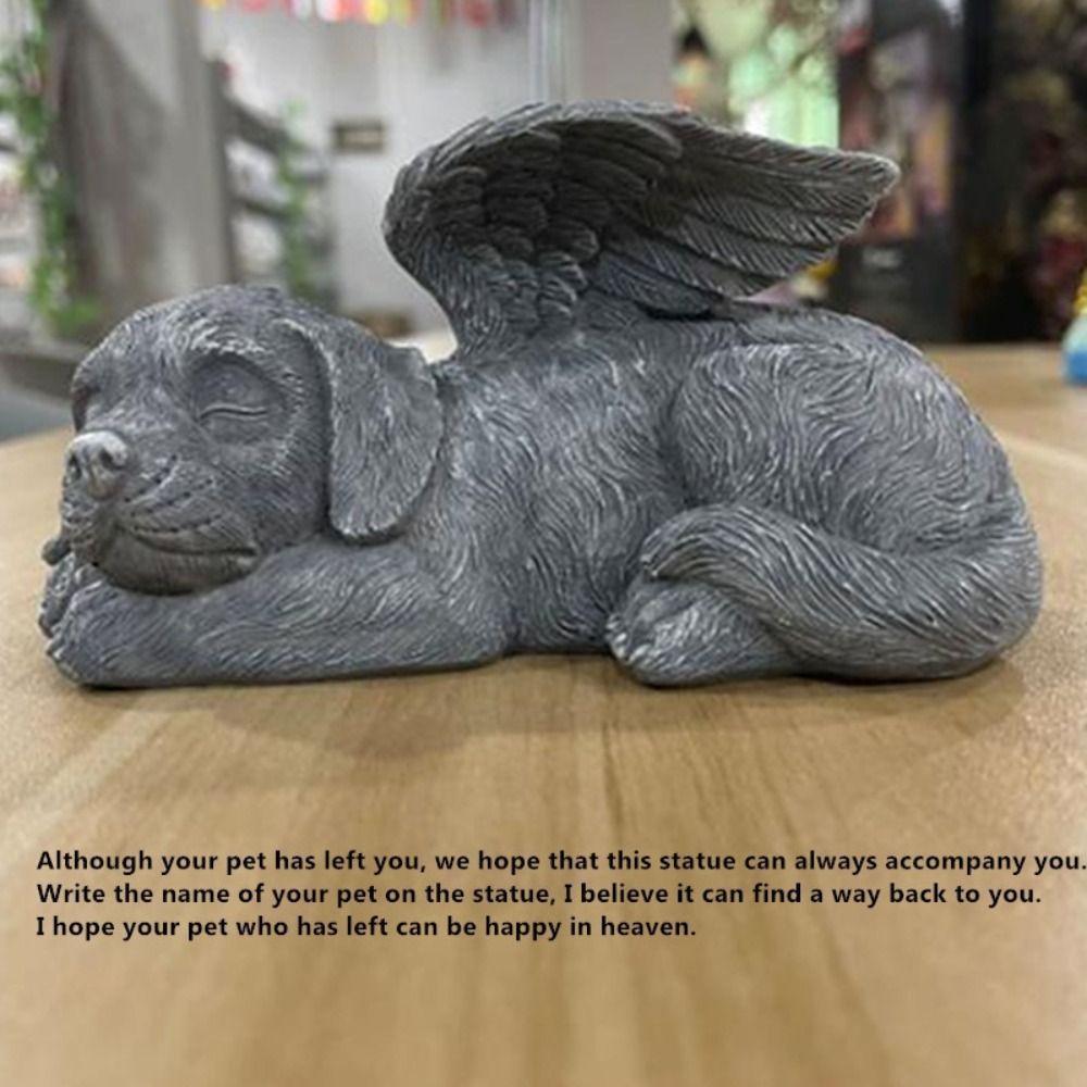 Gift Garden Design Pet Tombstone Sculpture Angel Dog Statue Cat Figurine Memorial Stone Ornaments