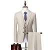 Men's Slim Fit Three-Piece Suit, Multi-Color British Wedding Tuxedo, Plus Size Groomsman Set