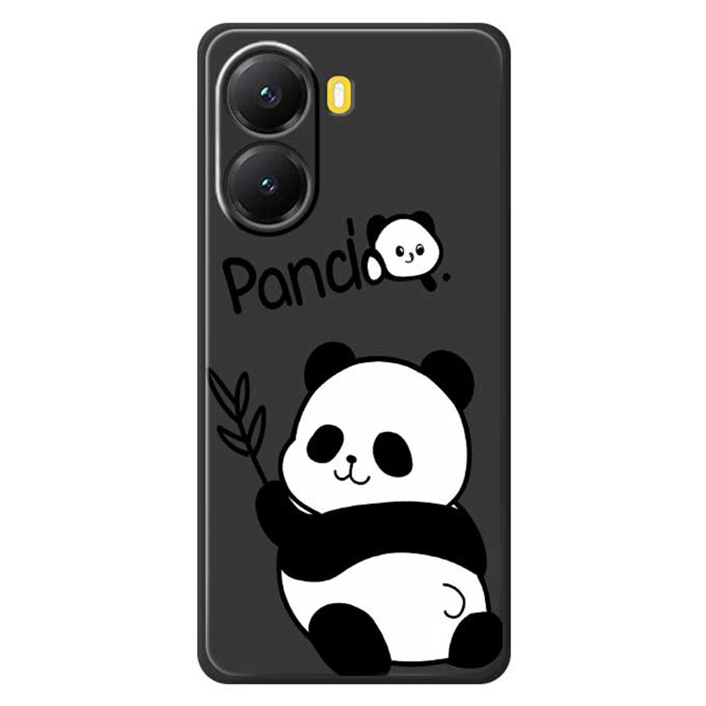 For Xiaomi Redmi Turbo 4 5G/Poco X7 Pro 5G Case Panda Pattern Printing Straight Edge TPU Phone Back Cover