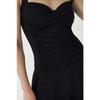 Black Pleated Gathering Slimming Effect Draped Dress Skirt Swimsuit