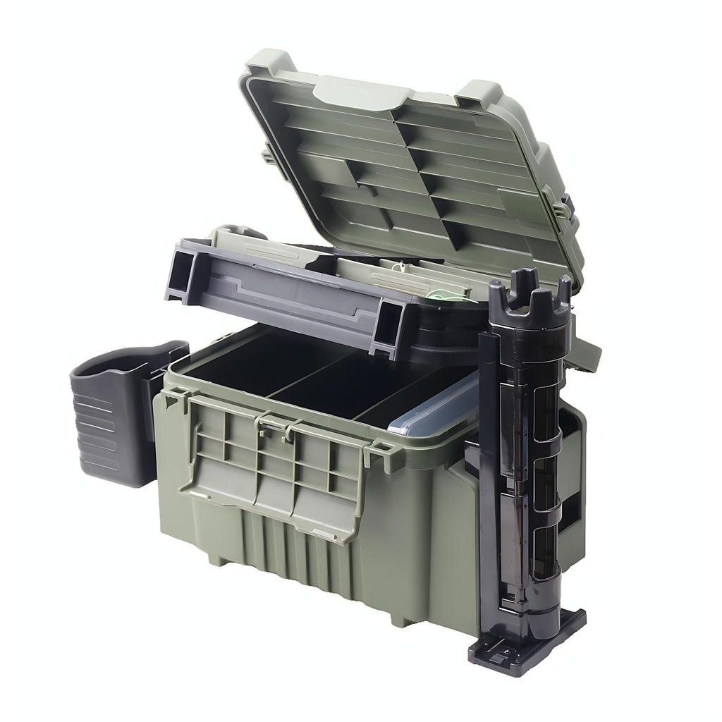 Fishing Lure and Bait Storage Box: Multi-layered, Large Capacity, Reinforced, Suitable for Sea and Rock Fishing.