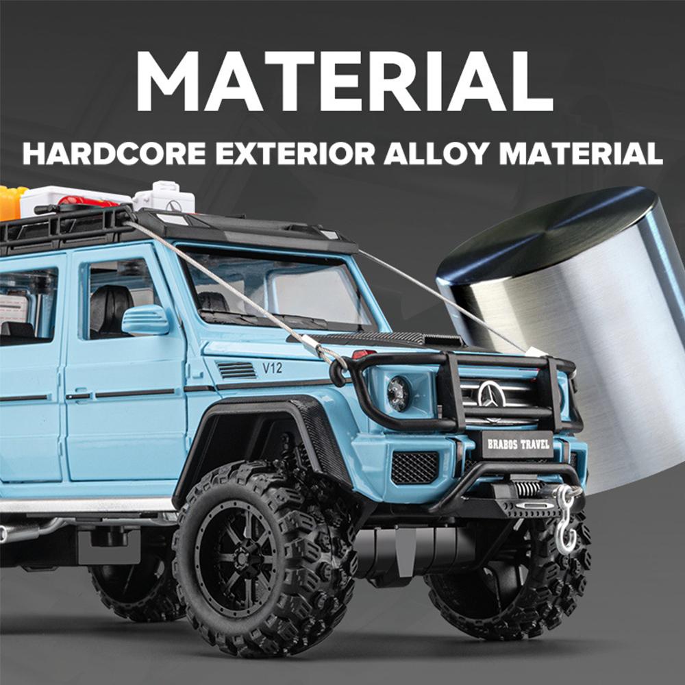 Масштаб 1/24, мини-автоматическое моделирование BENZ Adenture G550 SUV 4x4, литой игрушечный транспорт со звуком и светом, подарок для мальчиков
