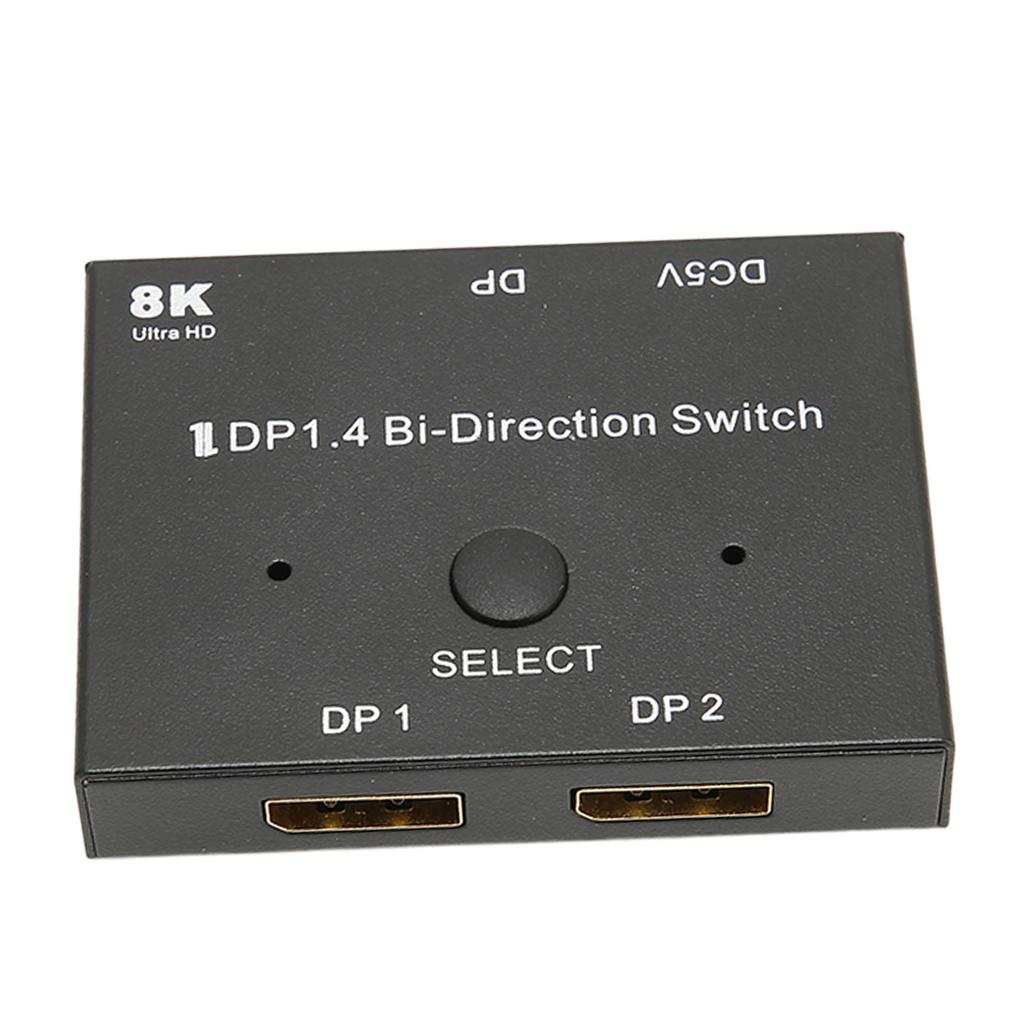 Displayport 1.4 Switch 8K 60Hz 1 in 2 and 2 in 1 Bidirectional Displayport Switch Splitter for Projector TV Monitor
