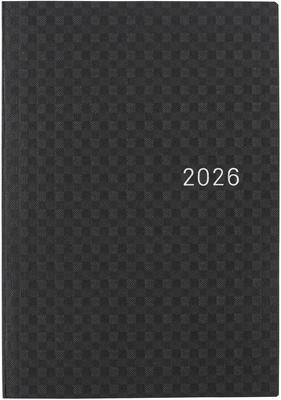 Hobonichi 2026 Серия бумаги Hon Черная клетка Гингем A6 1 день на странице Начинается в январе