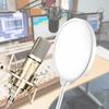Musiin Pop Filter for Recording Microphones, Large Dual-Layer Recording Studio Pop Shield, Flexible Metal Gooseneck Professional Pop Filter (White)