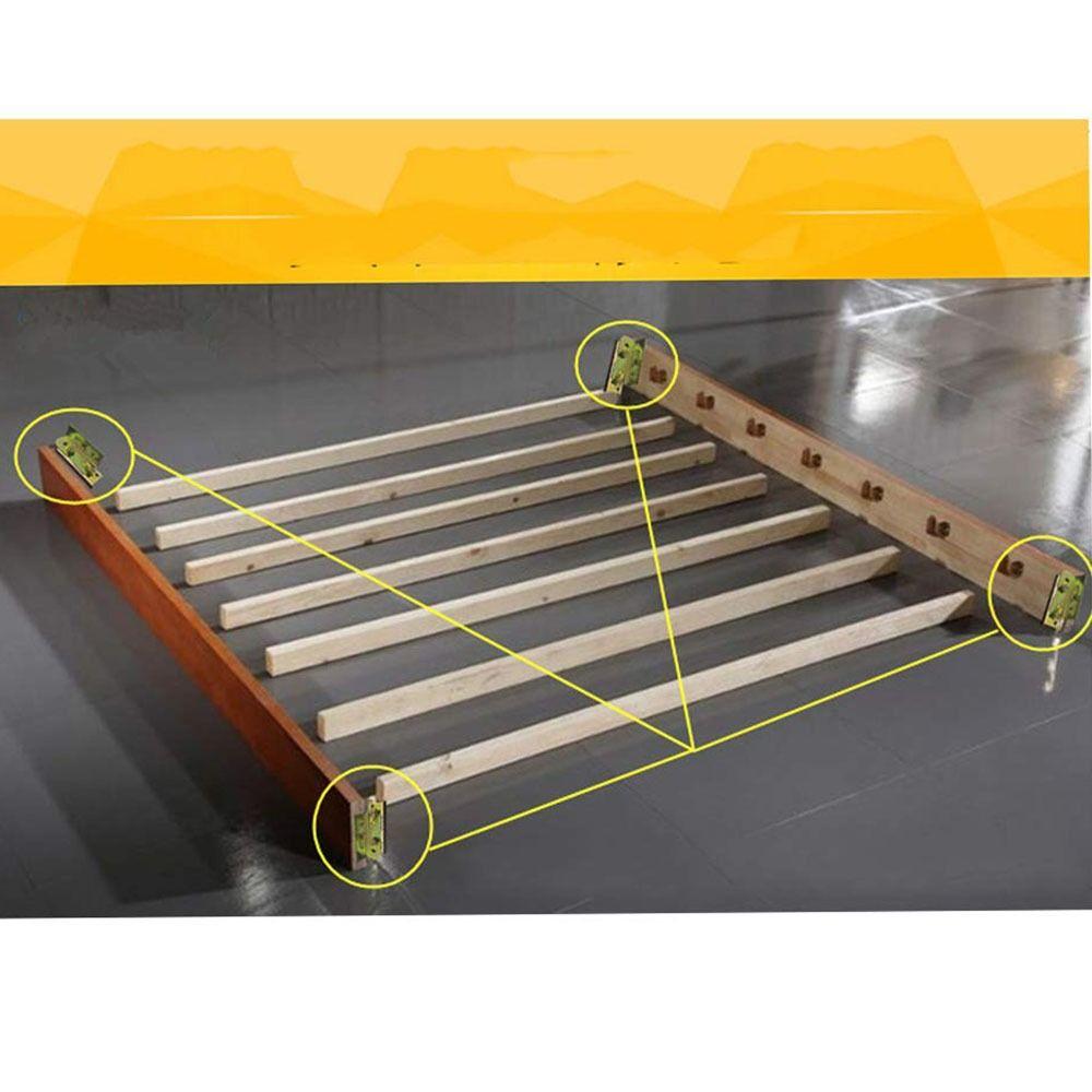 4 Комплекта Сверхпрочной Фурнитуры для Кроватных Царг без Врезки Изножья Удерживатели Соединители Кроватного Каркаса Изножья