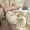 Class A Small Floral Cotton Double-Layer Yarn Sheets, Student Skin-Friendly Pure Cotton Quilt Cover, Quilt Sheet Dormitory
