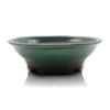 Umekichi Bonsai Round Jingasa Bonsai Oribe Yokkaichi Banko Shallow Mixed Medium Size Supplies, 6-inch Pot, Green, Glaze, Ware, Ceramic, Approx. 19.5
