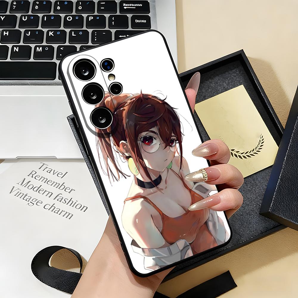 Чехол для телефона ANIME D-Dandadans для Samsung S26 S25 S24 FE S23 S22 S21 Plus S20 Ultra Note20Ultra Черный Мягкий